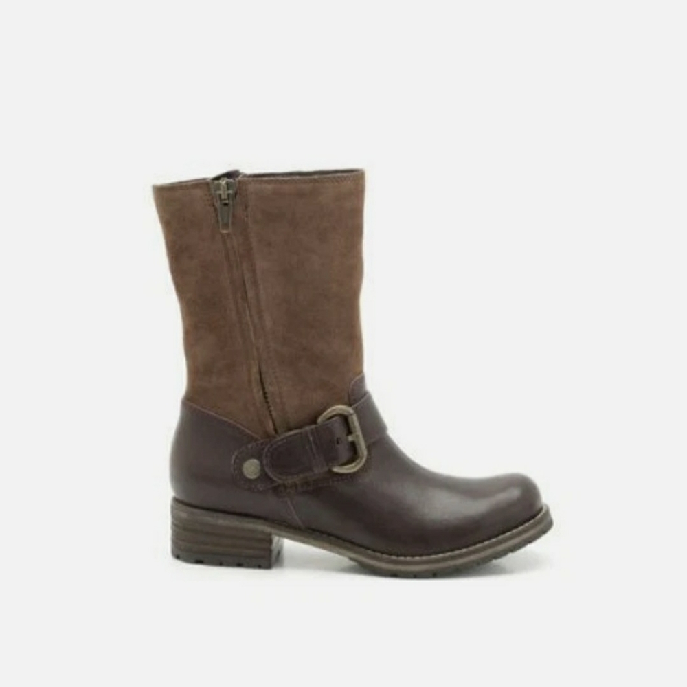 Clarks Majorca Isle Brown Leather Ankle Biker Boho Western Boots UK 7.5 US 9.5
